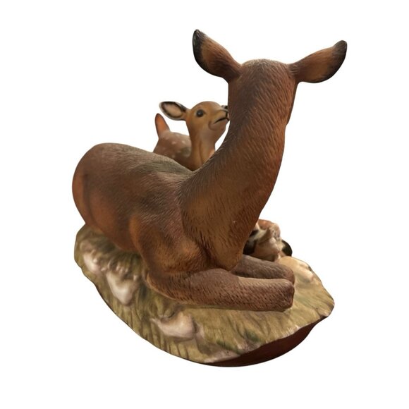 Vintage Homco - Masterpiece Porcelain Deer & Fawn - 7.5" L x 5.5" T No Box - Picture 3 of 5
